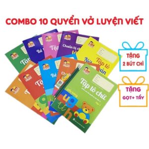 Sách - Bộ 10 Quyển Luyện Viết Tập Tô Chữ Cho Bé Mẫu Giáo kèm bút chì, gọt và tẩ