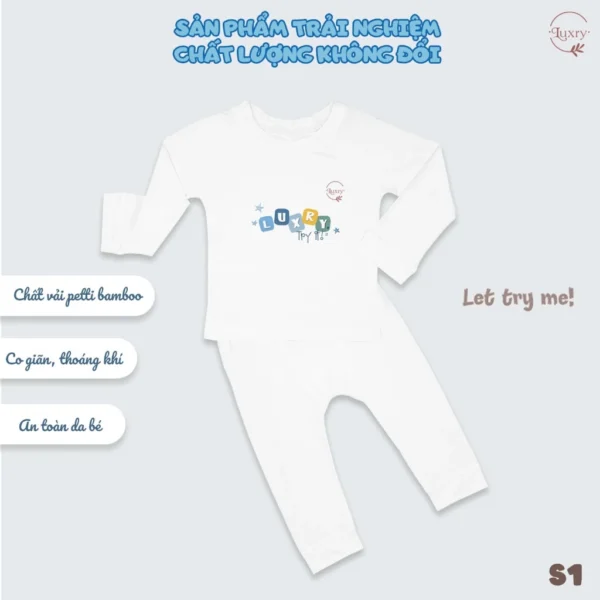 Bộ quần áo dài tay Luxry chất vải pettit