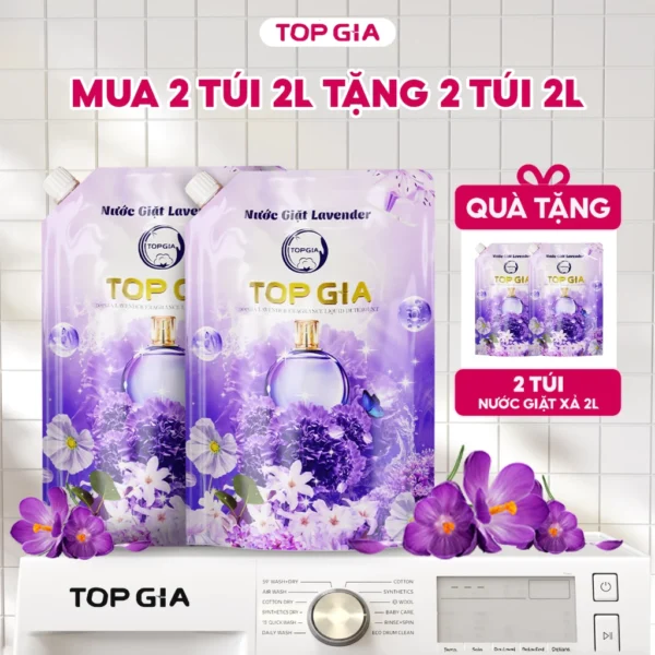 [Mua 1 tặng 1] Túi nước giặt xả TOPGIA hương lavender